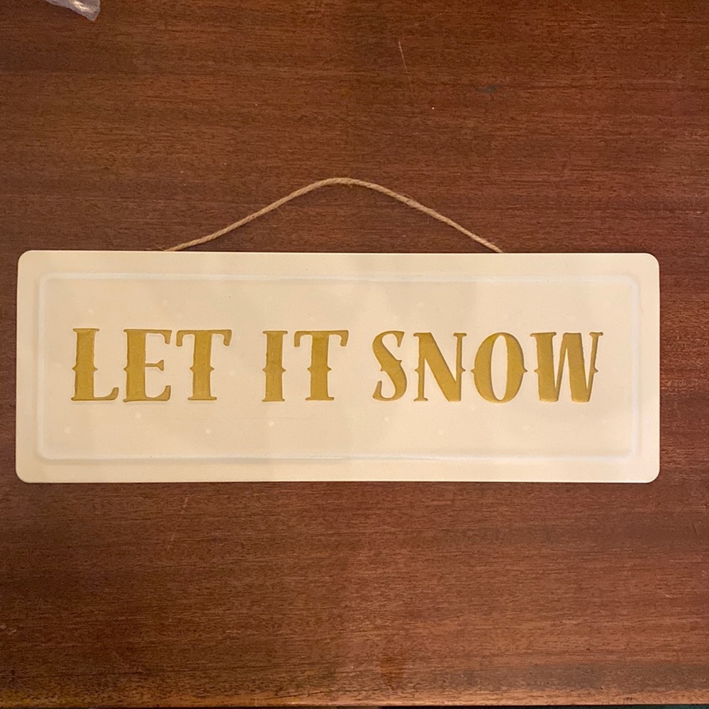 “Let it snow” metal sign (3) set